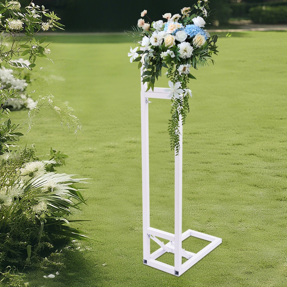 Wedding Arch Backdrop Stand, White Wedding Arches Adjustable for Ceremony