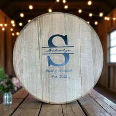 Bourbon Barrel Head, Wedding Guest Book, Custom Rustic Wedding Sign