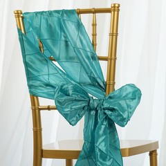 30 PINTUCK TAFFETA CHAIR SASHES Ties Bows Wedding Party Ceremony Decorations