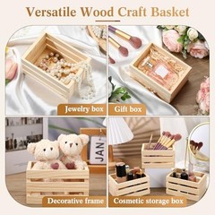 Decorative Wood Crates Nesting Storage Container,5″ Farmhouse Decorative DIY 6