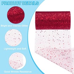 Tulle Fabric Rolls 6″ by 50 Yards Fabric Spool Tulle for DIY, Burgundy
