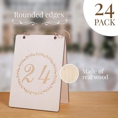 Table Top Decorations Numbers for Wedding Reception 1-24 Double Sided Real Wood