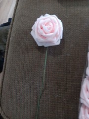 25 Pink Stemmed Foam Roses Artificial 3″ Flowers Party Wedding «Free Shipping»