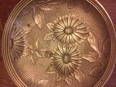 Brass Pedestal Wedding Vase/Fruit Bowl Compote Chrysanthemum