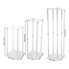 Clear Acrylic Flower Stand Tabletop Flower Plinth Column Vase Wedding Decoration