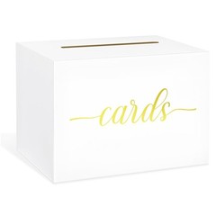 White and Gold Foil Card Box for Party Wedding Birthday Bridal or Baby Shower…