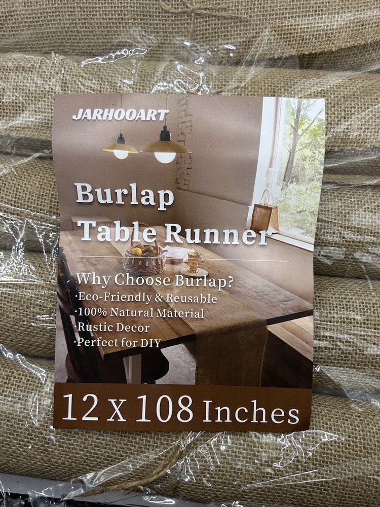Burlap Table Runners – 5 Pack, 12 X 108 Inch | Natural