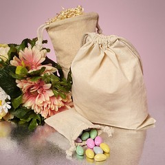 Muslin Bags Drawstring Unbleached Natural Cotton Pouches Gift Bags Wedding Favor