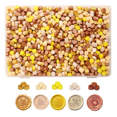 Bulk Envelope Sealing Wax Beads – 14Oz Gold Series, 1200-Piece Mixed Colors for