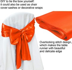 4x Orange Satin 12″x 108» Table Runner Bright Silk Smooth Wedding Party Banquet