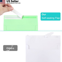 50 Pack Colored Envelope, 5×7 A7 (5″ x 7″), Yellow,Orange,Green,Red,Pink