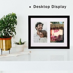 Picture Frames 8×10 Black Display 4×6 Double Mat Photos Frame Horizontal and …
