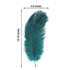 12 pcs 13-15″ long Teal Genuine Ostrich FEATHERS Wedding Party Centerpieces