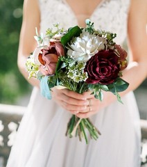 Terra Cotta Bridal Bouquet Sola Wood Burgundy Blush Pink Sage Bridesmaid Flowers