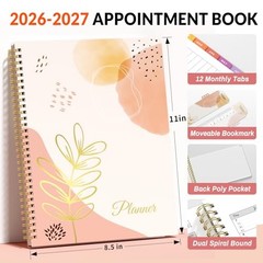2026-2027 Appointment JUL 2026-JUN 2027 (8.5″x11″) Blushing Abstract Breeze