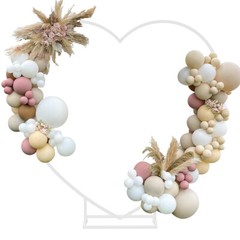 Heavy Duty White Heart Shape Wedding Arch Backdrop Stand Metal Arbor Frame Party