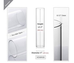 Set Of 12 Clear Hurricane Glass Chimneys For Candles 4”D X 18”H