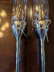 Vera Wang Sterling Silver Love Knots Wedding Toasting Champagne Flutes Pair