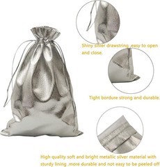 100 Pack Silver 5×7 Heavy-Duty Organza Drawstring Bags for Elegant Gifting