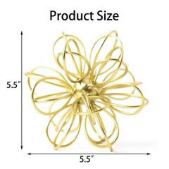 5.5″ Metal Geometric Table Top Decor, Gold Abstract Floral Sculpture, Modern …