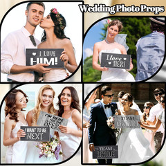 24 Designs Wedding Photo Booth Props Double Sided 11X5.5 Inch Photo Booth Props