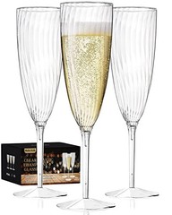Plastic Champagne Flutes, 36 PCS Clear Disposable Wine Glasses Reusable 36 Pack