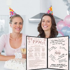 30th Birthday Decorations for Her or Women, Black Pink Back in 1996 Poster, 3…