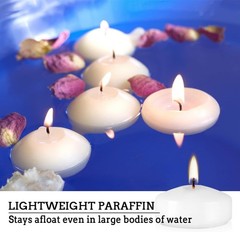 50 Pack of 2-Inch White Floating Candles – Ideal for Weddings, Home Décor,