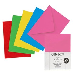 Pukka Pad, Carpe Diem Gummed Envelopes for Greeting Cards and A7, Bright