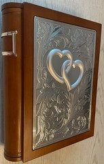 Lenox Wedding Promises Book Shelf Album Wood & Silver Tone for 160 Photos