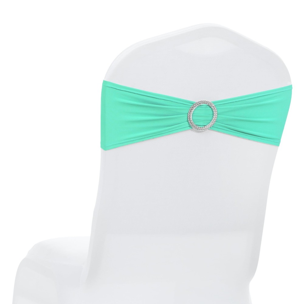 Mds Pack Of 50 Spandex Chair Sashes Bow Premium Stretch Chair Cover Band Buckle