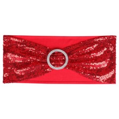 10-100Pcs Stretch Sequin Wedding Chair Bands with Buckle Slider Sashes Bow Decor