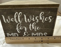 Studio His & Hers» wooden well wishes box 7 1/2 Inches Square Box With Lid .