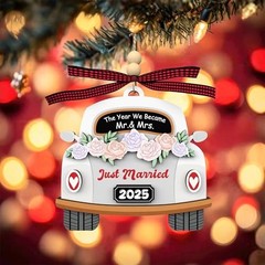 Wedding Gifts for Couples 2025 – Wood Hanging Ornament for 2025 Car Style 2