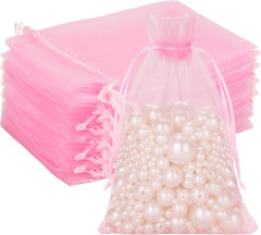 25PCS Purple Organza Bags 5X7 Inches, Sheer Mesh Jewelry Pouches, Organza Gift B
