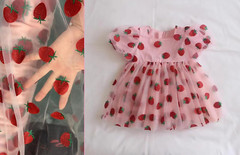 6 Inch X 10 Yards (30 Feet) Shiny Strawberry Tulle Rolls Mesh Shiny Fabric Ribbo