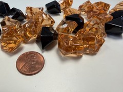 Decorative Acrylic Crystal Gems Colors Ice Rocks orange and black 2 lbs