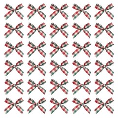100 Pcs Mini Gingham Ribbon Bows 1.8 Inch Satin Ribbon Bows, Red Green Khaki