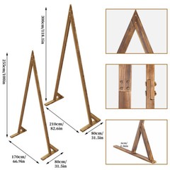 2pcs Wedding Archway Curtain Backdrop Stand Triangle Events Frame Easy Assembly