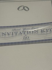G SQUARED 50 Count Print Your Own Invitation Kit Silver Rings White NIB NEW