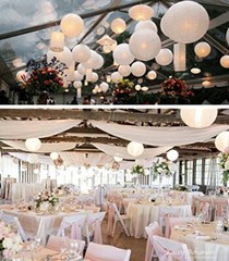 Quasimoon PaperLanternStore Decorative Paper Lanterns – (100 Piece Set, 14-In…