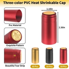 Wine Sealer for Bottles – 60 pcs PVC Heat Shrink Capsules and Corks