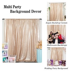 DUOBAO Champagne Backdrop Curtain 8ft Photo Background Wedding Backdrops 4FT …