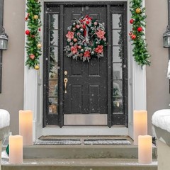 8″ 10″ × 4″ Large Waterproof Outdoor Flameless 1-2 Pack Cream Remote 8/10