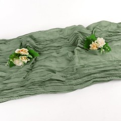 3Pack Dusty Green Cheesecloth Table Runner 88.9 cm x 304.8 cm,