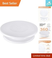 360° Smooth Rotating Cake Stand – 11” Non-Slip Turntable for Perfect Frosting