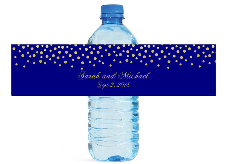 Gold Confetti Falling on Navy Blue Background Wedding Anniversary Bridal Shower
