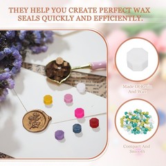 4Pcs Wax Seal Beads Hexagon Sealing Beads Kit White/Blue/Dark Green/Light Green