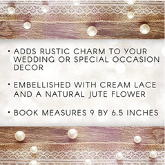 David Tutera Burlap and Lace Guest Book New with Box