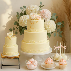4-Piece Wooden Buffet Risers for Dessert and Food Displays
